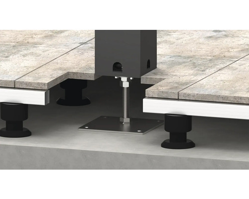 Construction de terrasse surélevée avec plots réglables en hauteur