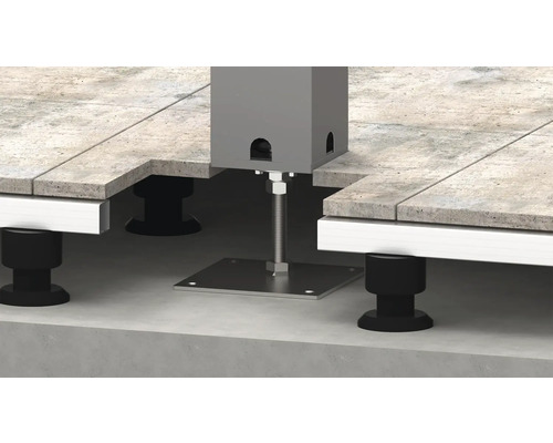 Construction de support de terrasse avec des carreaux