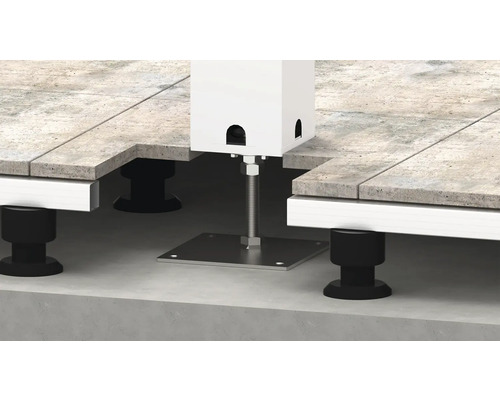 Plot de terrasse avec pied à vis sous dalles de terrasse