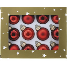 Emballage de douze boules de Noël rouges