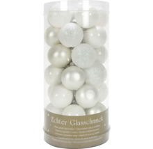 Paquet de boules de Noël blanches en verre