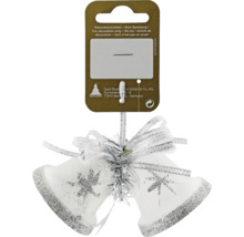 Zwei Weihnachtsglocken mit Schleife als Christbaumschmuck