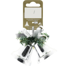 Weihnachtsglocken-Dekoration mit Schleife und Tannengrün
