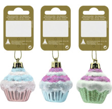 Trois boules de Noël cupcake pour la décoration