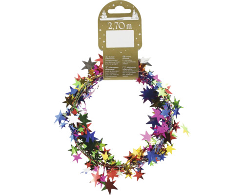 Guirlande de décoration pour sapin de Noël avec étoiles, 2,70 mètres