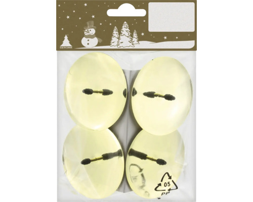 Quatre bougies de Noël Geroma dorées dans leur emballage