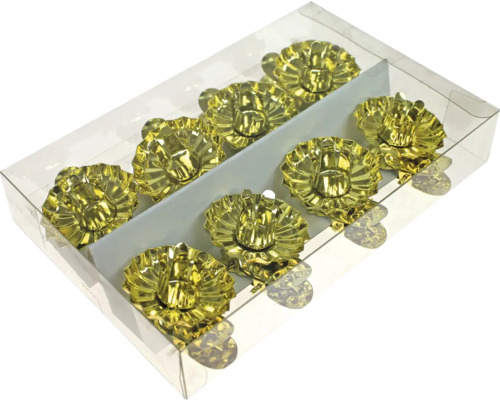 Emballage de bougeoirs de couleur dorée