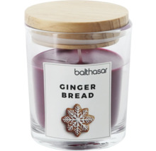 Duftkerze im Glas mit Lebkuchenduft und Holzdeckel