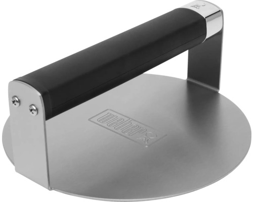 Presse à hamburger en acier inoxydable avec poignée noire