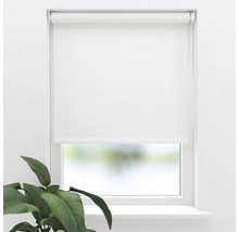 Weisses Rollo am Fenster mit seitlichem Kettenzug