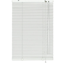 Store vénitien blanc avec lamelles horizontales pour fenêtres