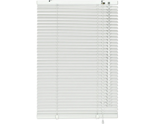 Store vénitien blanc avec lamelles horizontales pour fenêtres