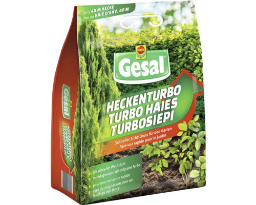 Gesal Heckenturbo 4 kg, engrais spécial pour haies et couvre-sols Paquet d'engrais Gesal Heckenturbo pour environ 40 mètres de haie