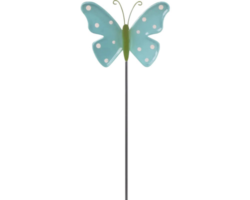 Gartenstecker Lafiora Schmetterling Metall 10,8 x 0,3 x 30 cm blau Gartendekoration Schmetterling am Stab
