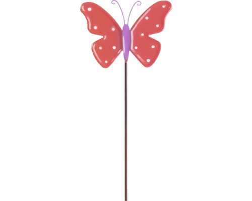 Gartenstecker Lafiora Schmetterling Metall 10,8 x 0,3 x 30 cm koralle Dekofigur Schmetterling für den Garten