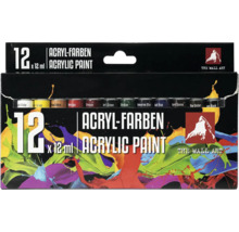 Acrylfarben Set mit zwölf Tuben zu je zwölf Milliliter