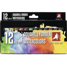 Aquarellfarben Set mit zwölf Farben zu je zwölf Milliliter