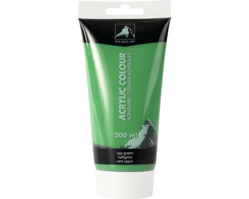 Tube de peinture acrylique vert de vessie, 200 millilitres