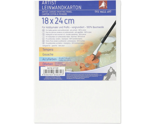Künstler Leinwandkarton 18 x 24 cm, vorgrundiert, aus 100 Prozent Baumwolle