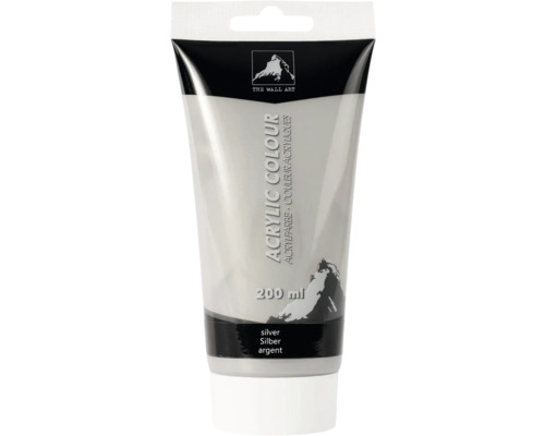 Acrylfarbe silber 200 ml Tube mit silberfarbener Acrylfarbe, 200 ml