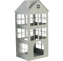 Photophore en forme de maison avec trois étages et fenêtres