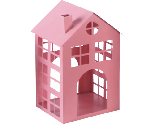 Maison décorative en métal avec fenêtres et porte