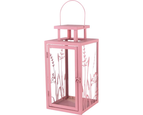 Lanterne décorative en métal avec motif de plantes