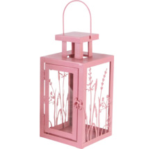 Lanterne décorative en métal avec motif de plantes