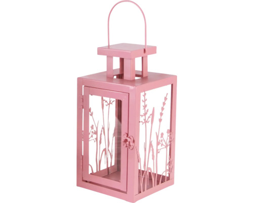 Lanterne décorative en métal avec motif de plantes