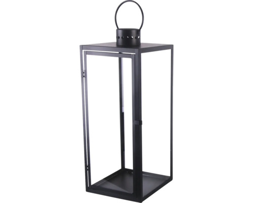 Lanterne en métal H 55 cm noir Lanterne décorative en métal avec porte ouvrante