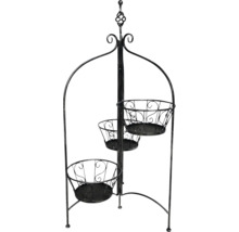 Pflanzenständer mit drei Körben aus Metall