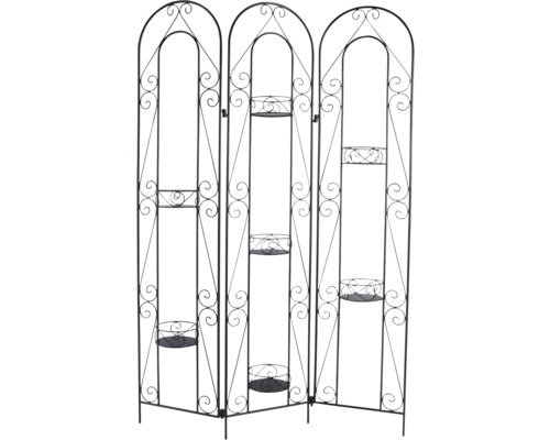 Dekorativer Raumteiler aus Metall mit Pflanzenständern