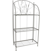 Metall Pflanzenregal mit drei Ablagen und Blumendekor