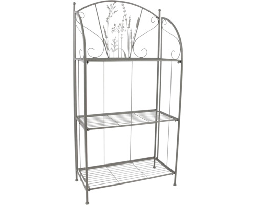 Metall Pflanzenregal mit drei Ablagen und Blumendekor