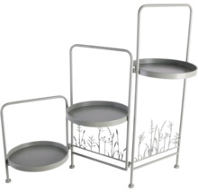 Pflanzenständer mit drei Ebenen und Gräserdekor