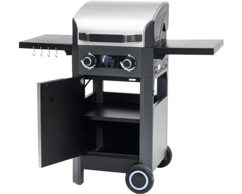 Gasgrill mit Ablageflächen, Schrank und Rädern
