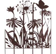Clôture métallique avec motif de fleurs et de papillons pour la décoration de jardin