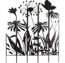 Écran de clôture de jardin décoratif en métal avec motifs floraux