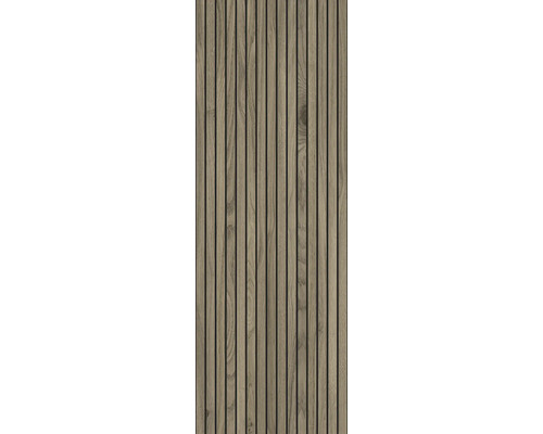 Panneau en bois avec lamelles verticales pour revêtement mural ou de plafond