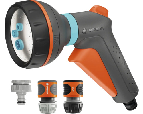 Pistolet d'arrosage avec divers raccords