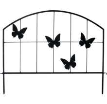 Gartenzaun mit Schmetterlingsmotiv aus Metall