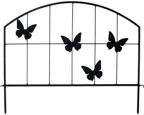 Gartenzaun mit Schmetterlingsmotiv aus Metall