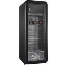 Cave à vin avec porte en verre et plusieurs étagères