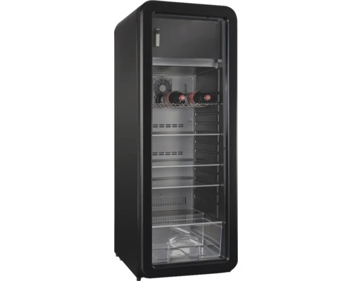 Réfrigérateur à boissons Kibernetik RKS256 lxhxp 65 x 154 x 55.5 cm noir 111417 Cave à vin avec porte en verre et plusieurs étagères