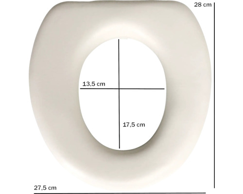 Kinder-WC-Sitz Einlage ADOB Soft weiss WC-Sitz mit Massangaben