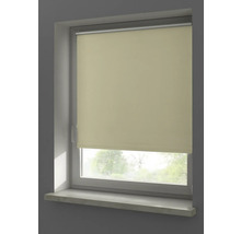 Beige Fensterrollo im geschlossenen Zustand
