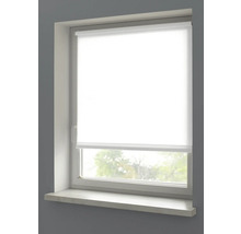 Fenster mit weissem Rollo für Sonnenschutz