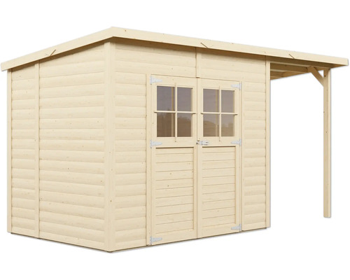 Holzgartenhaus mit Doppeltür und Fenster