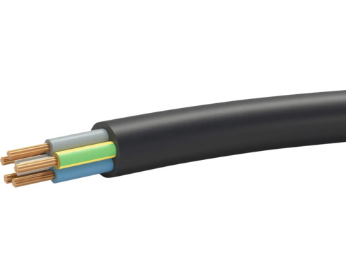 Câble électrique avec plusieurs conducteurs et isolation noire