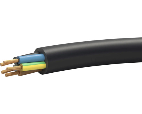 Câble d'appareillage TD 5x2,5 mm2 noir Eca (au mètre) Câble électrique à cinq conducteurs